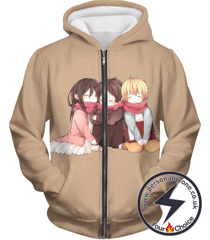 Attack on Titan Attack on Titan Main Trio Zip Up Hoodie